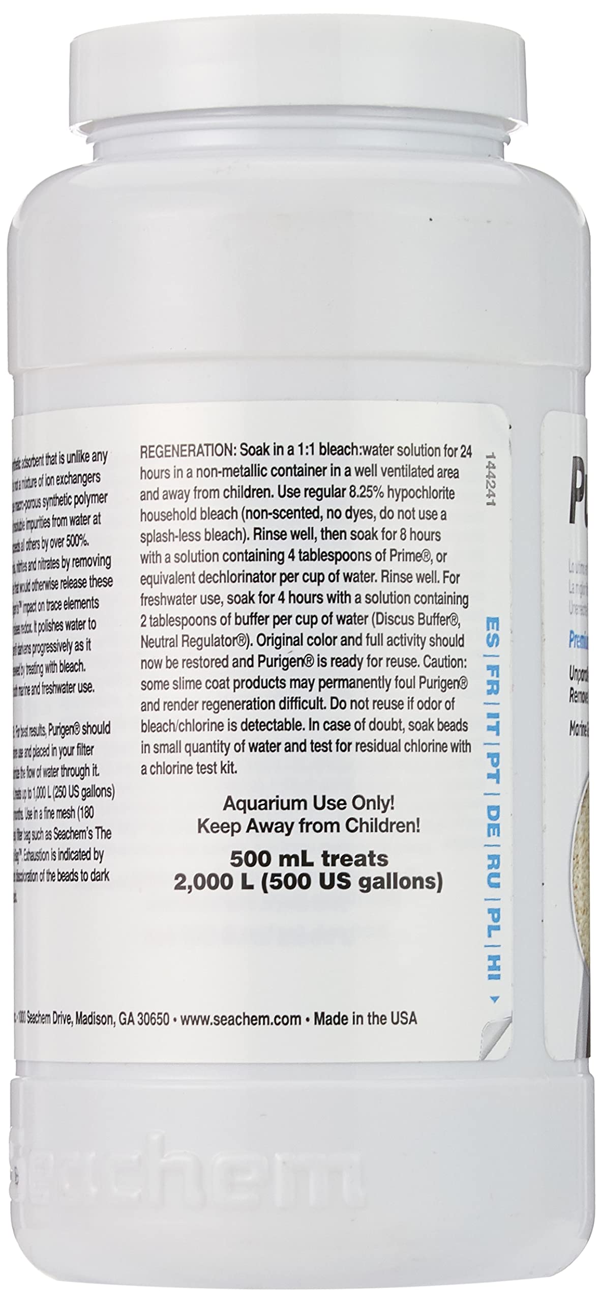 Seachem Purigen in an aquarium setup improving water clarity.