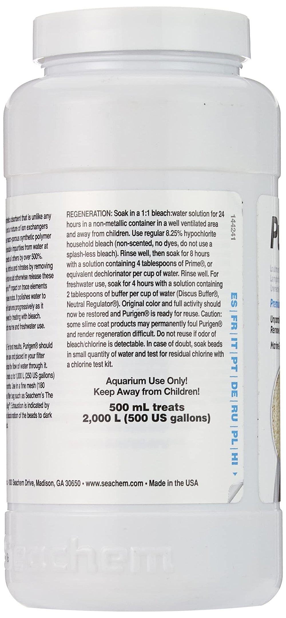 Seachem Purigen in an aquarium setup improving water clarity.