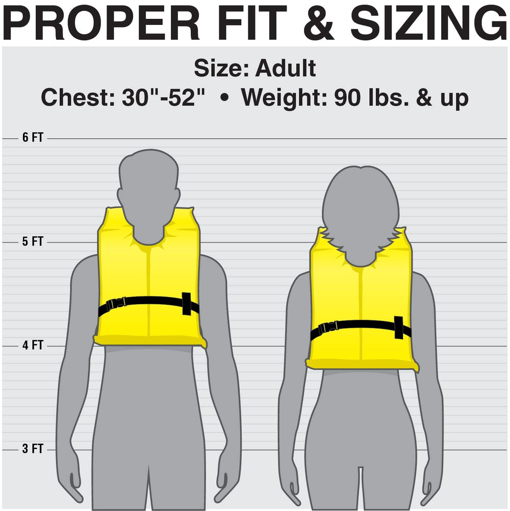 SEACHOICE compact carry bag fits four adult vests for tidy storage.