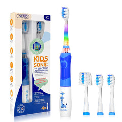 SEAGO SG-977 kids toothbrush blue front view for a fun daily brushing routine.