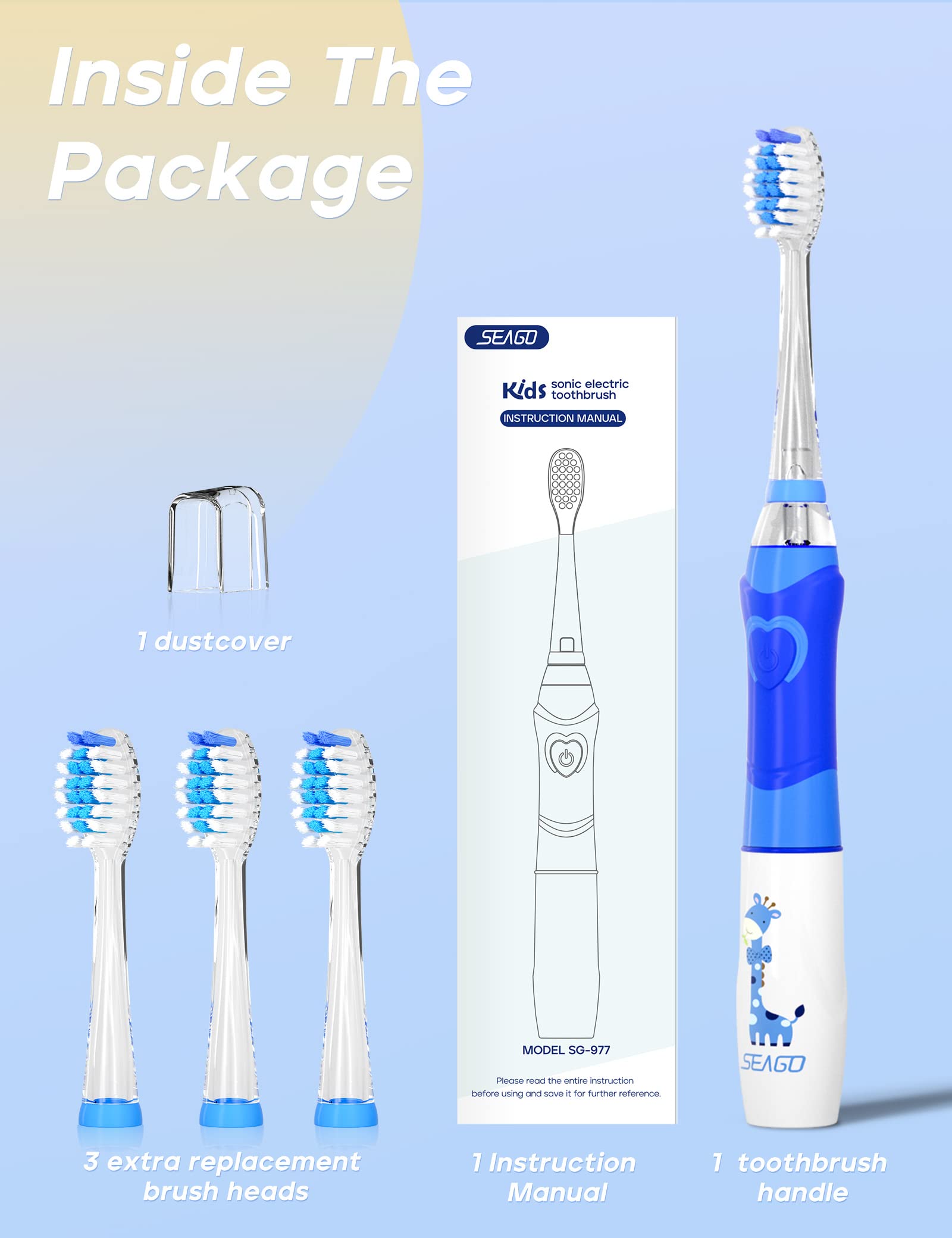 SEAGO SG-977 IPX7 waterproof design for safe bathroom use.