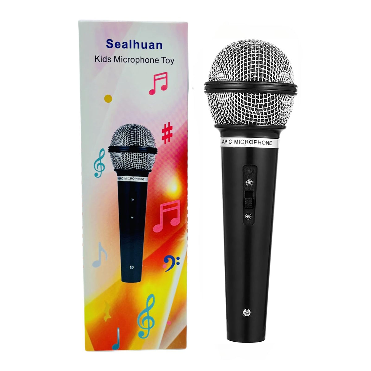 Sealhuan microphone toy, black pretend prop boosts imaginative play for kids.