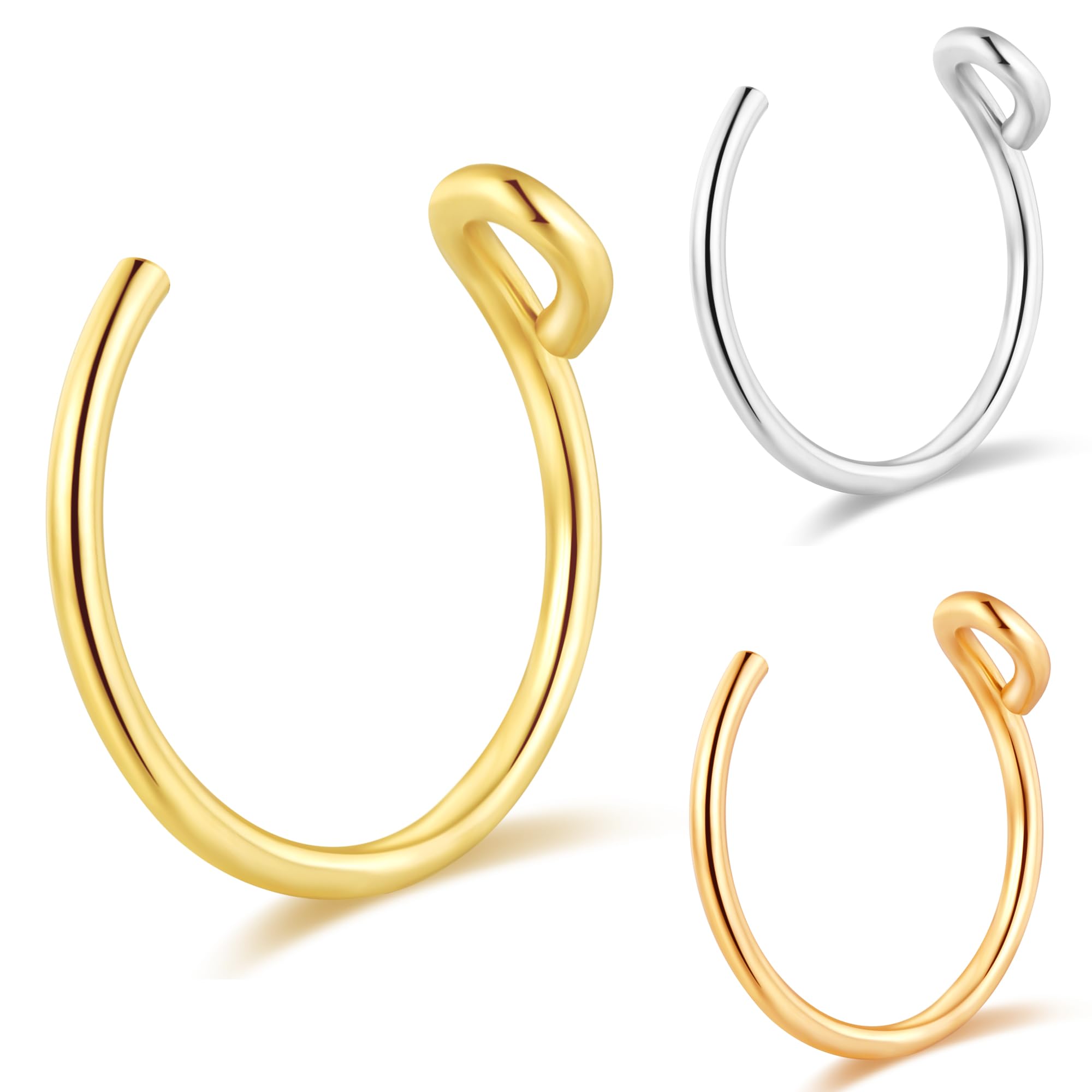 Sealoy rose gold clip-on nose ring with hypoallergenic wire