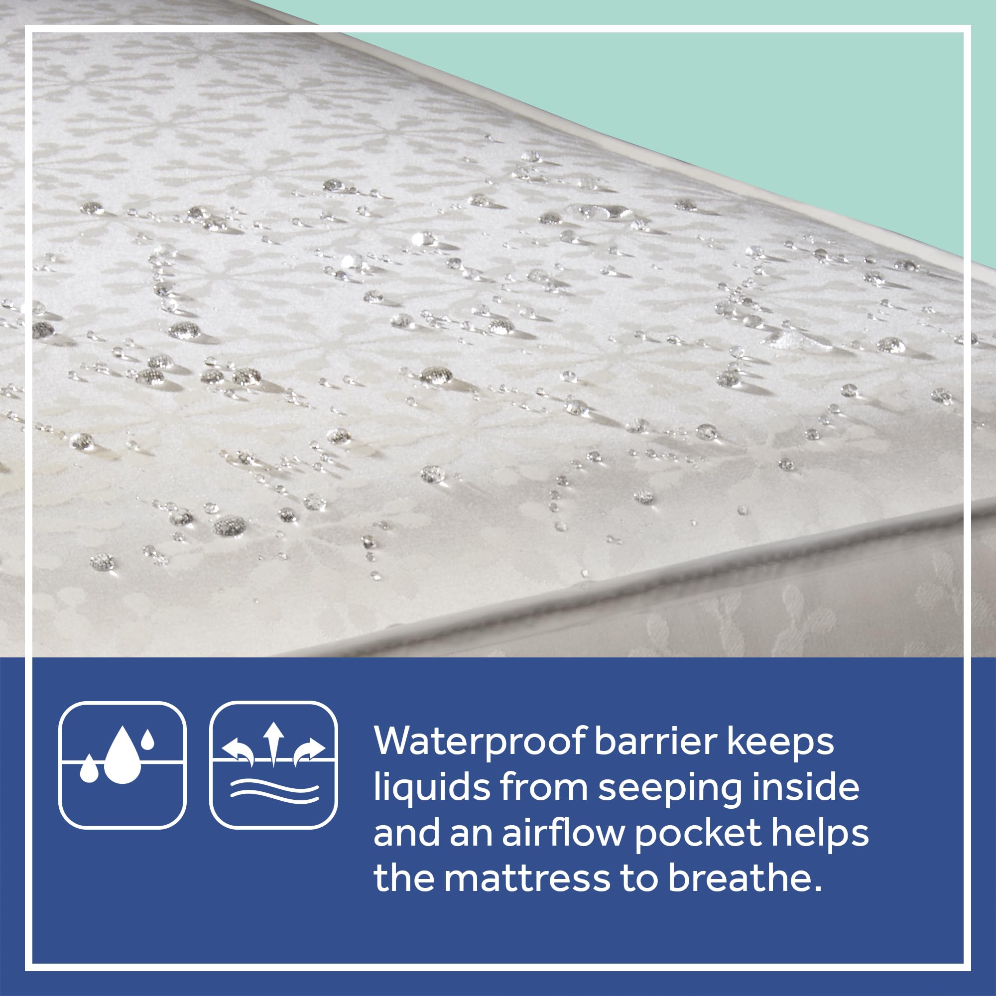 Sealy Baby FlexCool PVC-free waterproof barrier protects bedding