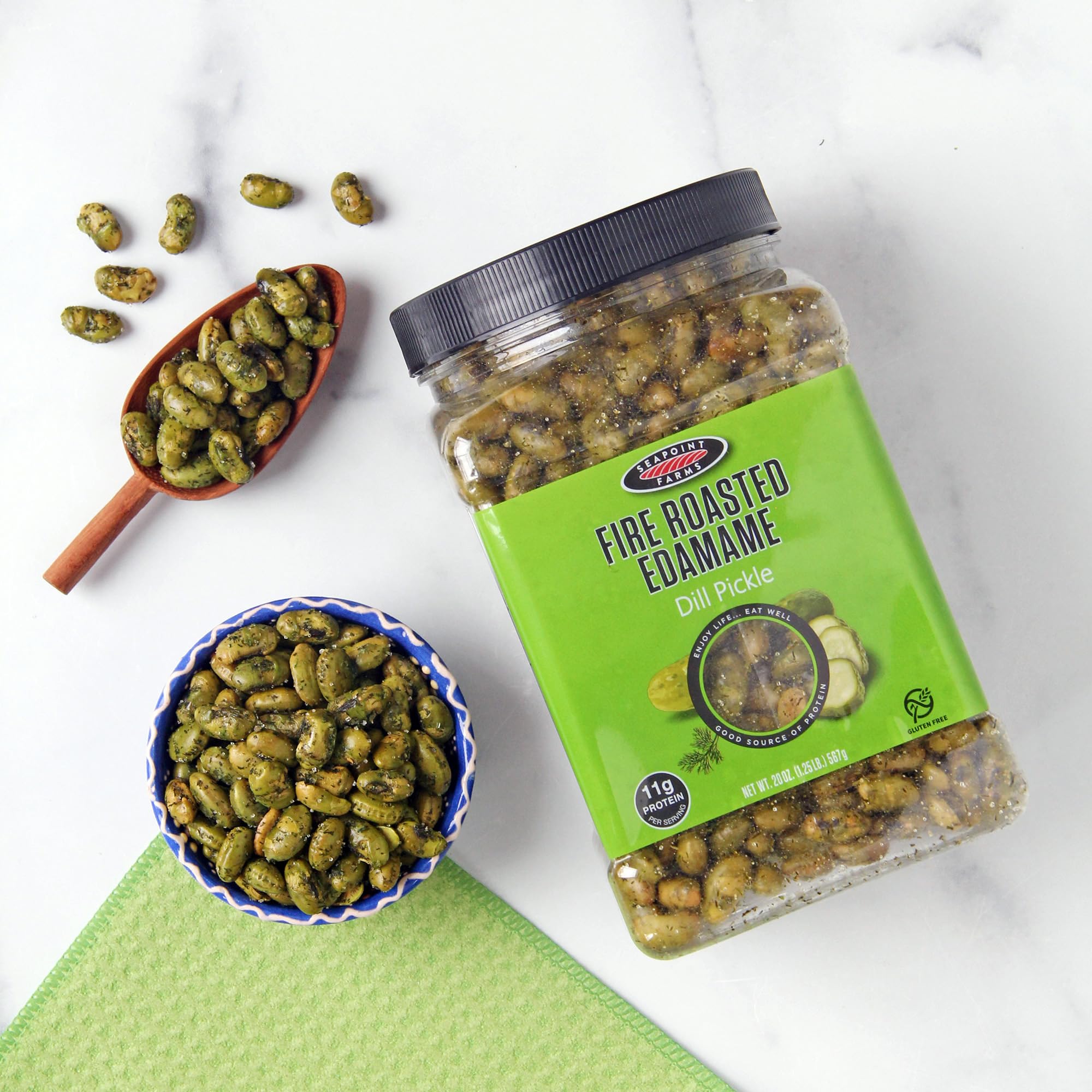 Seapoint Farms Edamame ingredients listing gluten-free and vegan options