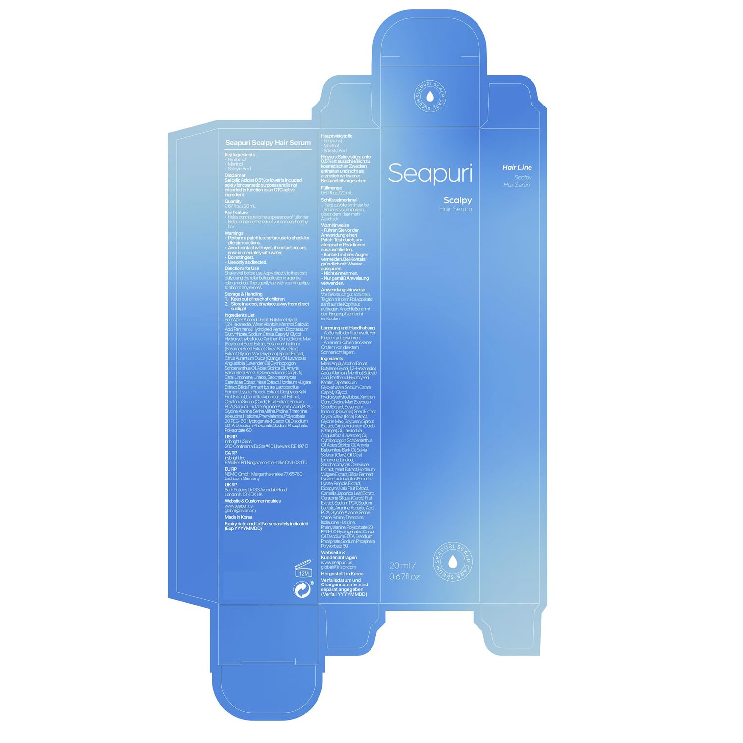 Seapuri Scalpy travel-friendly, ultra-light formula in compact packaging