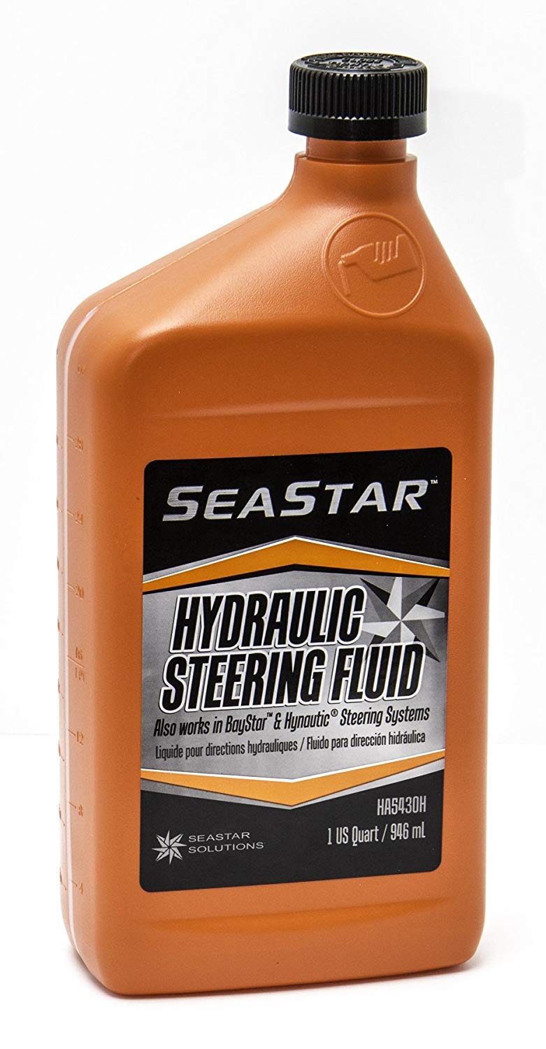 SeaStar HA5430H hydraulic steering fluid bottle enables smooth marine steering and corrosion protection.