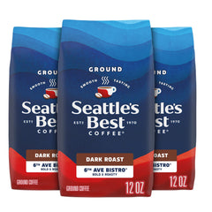 Seattle's Best Coffee 6th Ave Bistro packaging front, premium roast ready to enjoy