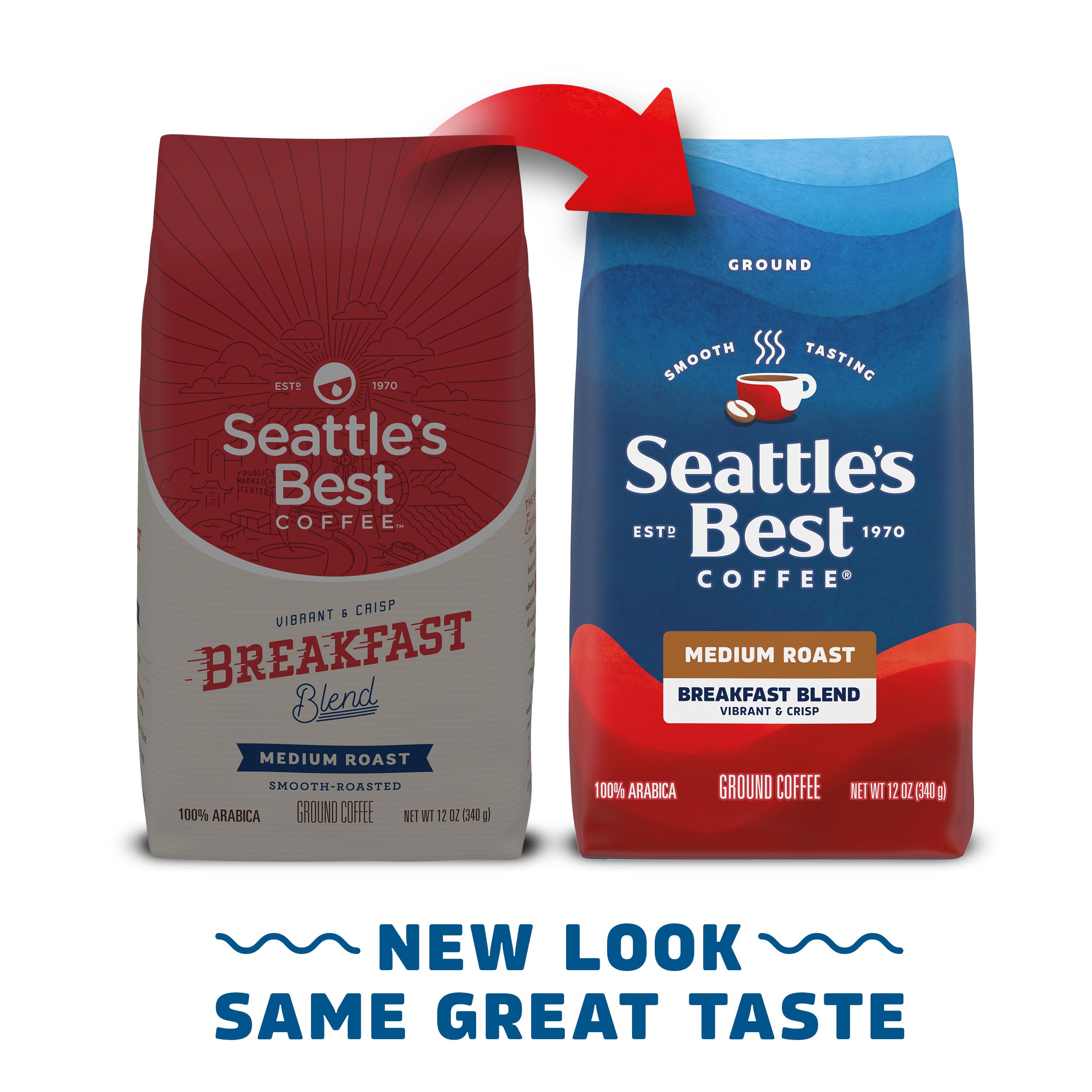 Seattle's Best Coffee Breakfast Blend Arabica beans hint refined flavor for a crisp brew