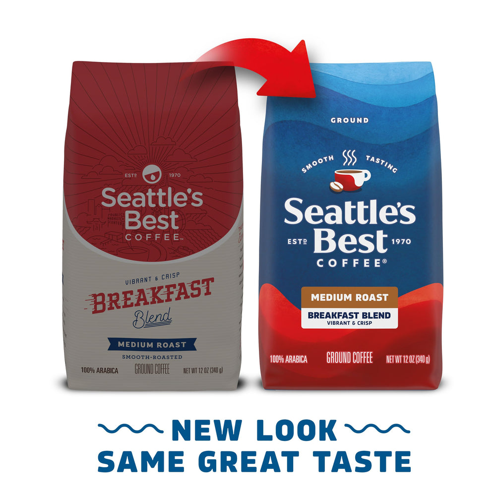Seattle's Best Coffee Breakfast Blend Arabica beans hint refined flavor for a crisp brew