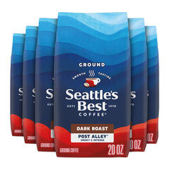 Seattle's Best Coffee Post Alley dark roast ground coffee bag ready for a smoother morning.