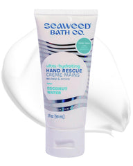 The Seaweed Bath Co. Hand Rescue bottle pours, delivering sea-inspired hydration for dry hands.