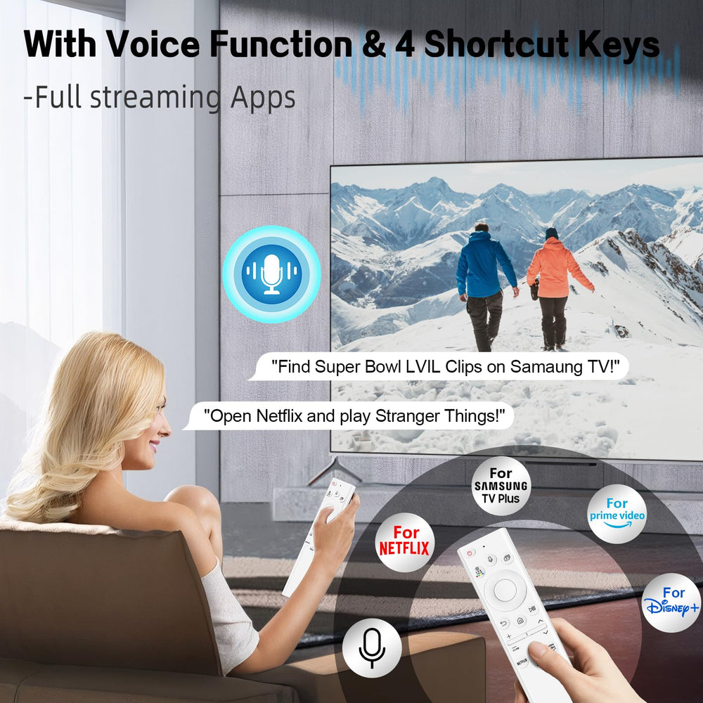 Seayoo BN59-01391A solar remote dedicated service buttons for apps like Netflix.