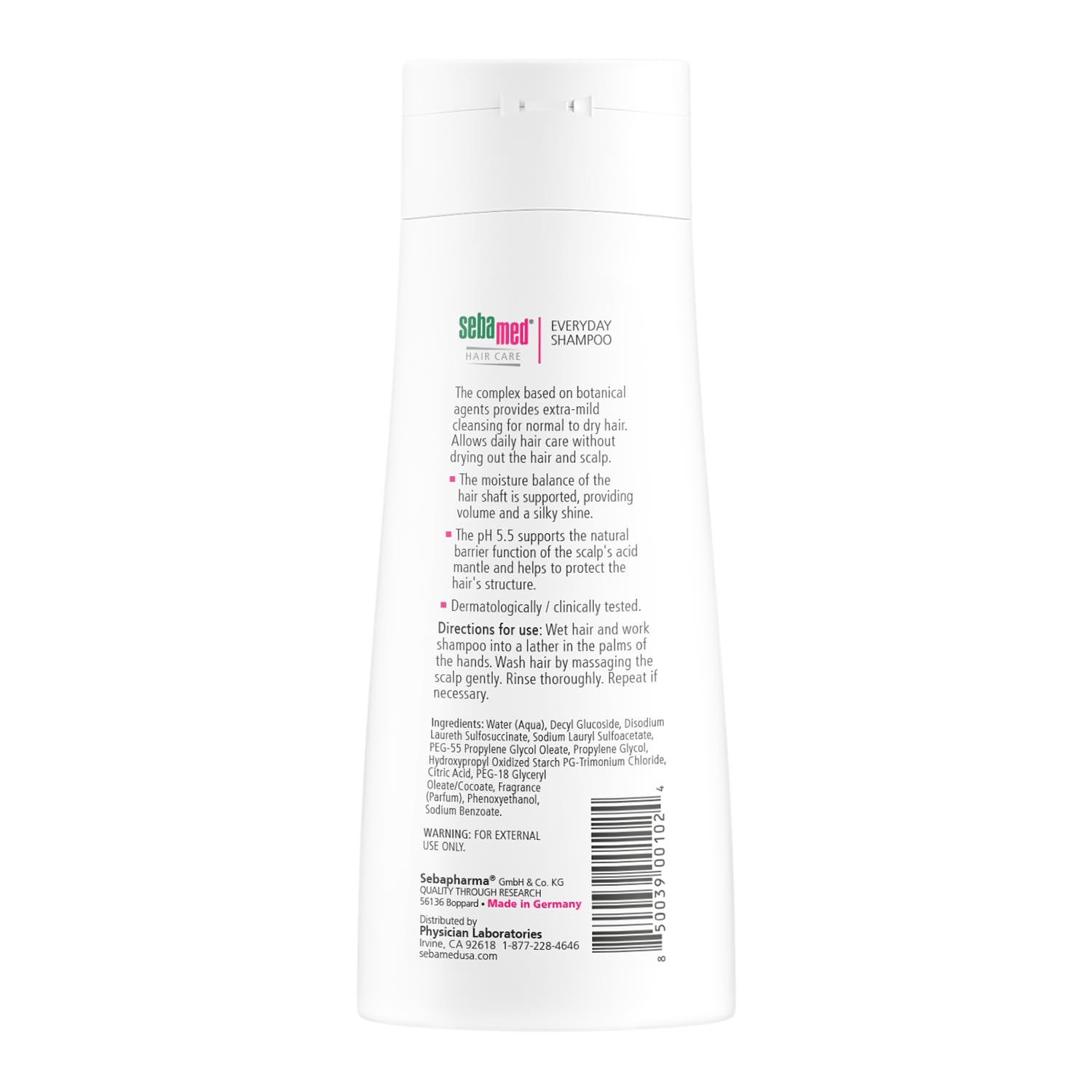 SEBAMED Everyday Shampoo foam lather showing a mild cleansing moment.