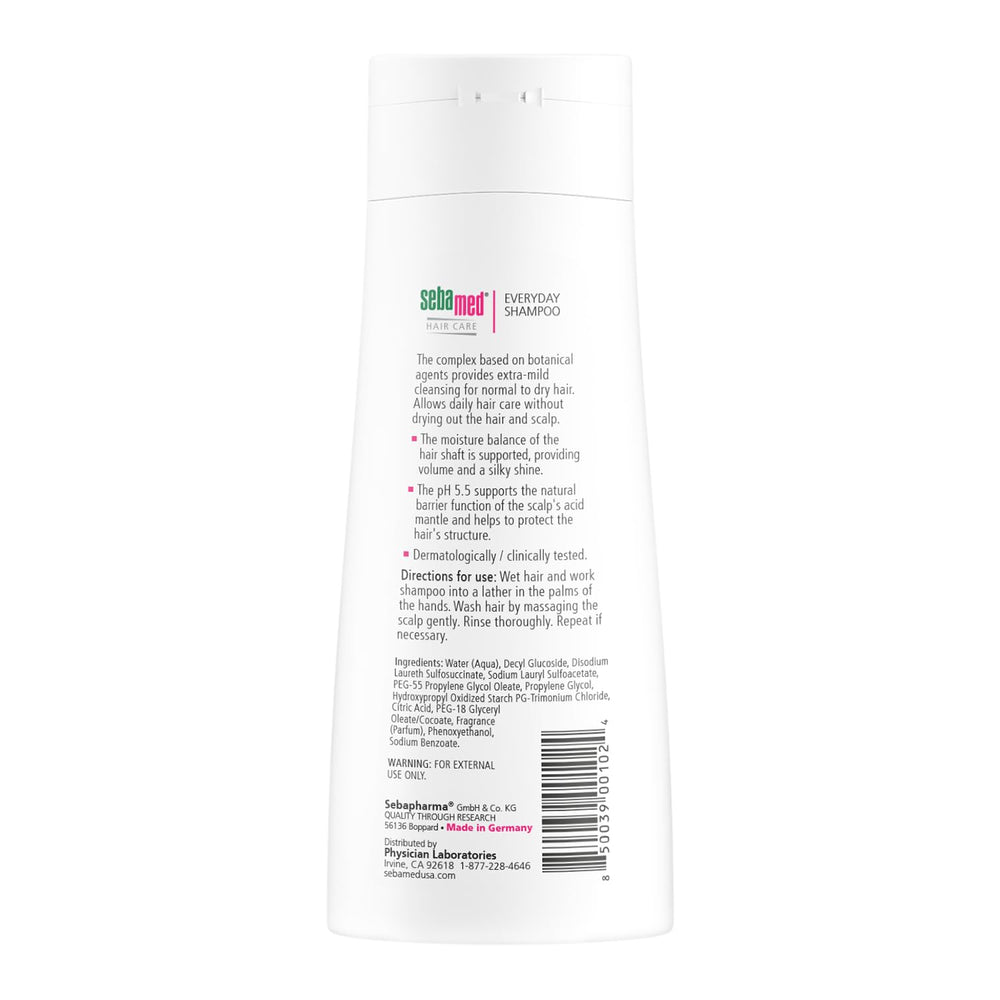 SEBAMED Everyday Shampoo foam lather showing a mild cleansing moment.