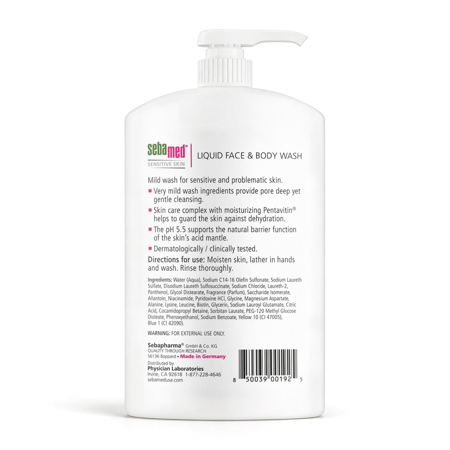 SEBAMED mild hydrating cleanser foam close-up for soft, clean skin.
