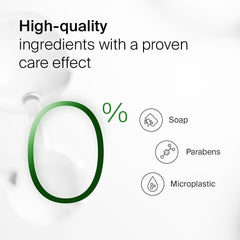 SEBAMED mild hydrating cleanser creates light foam on skin.