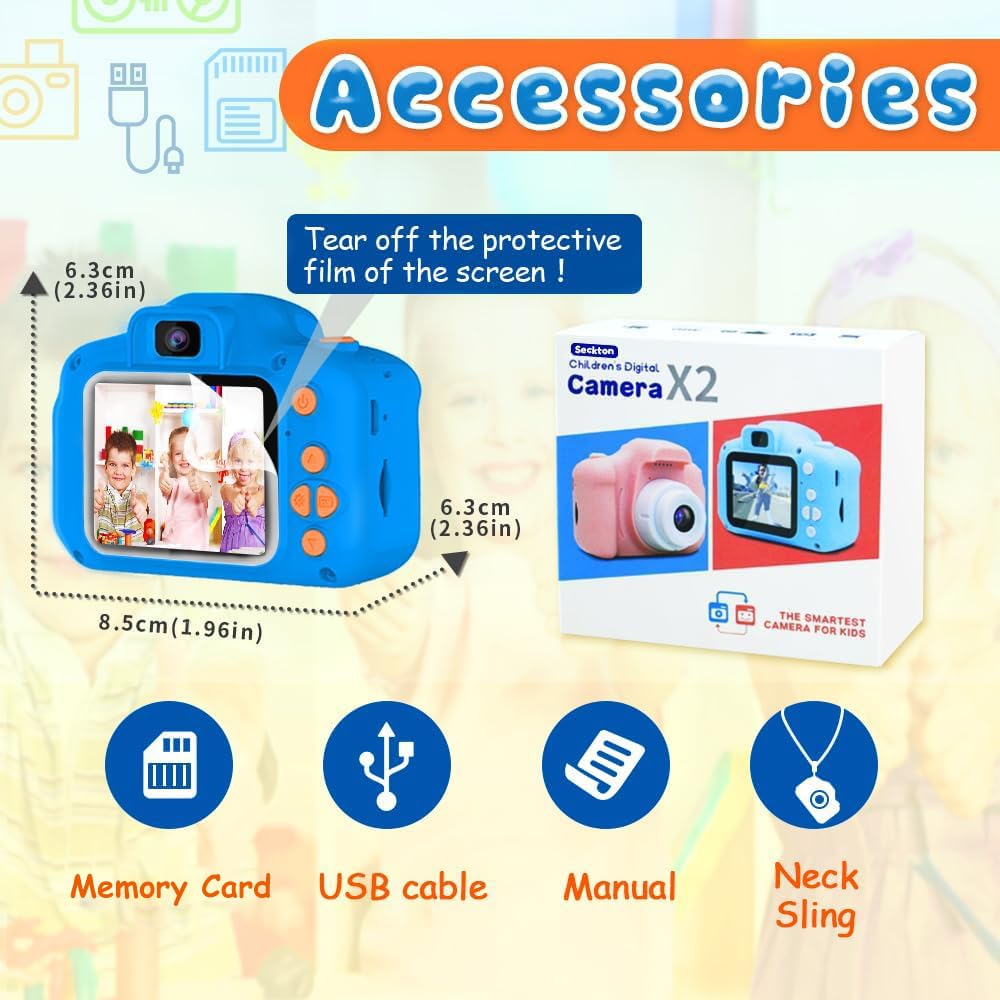 Seckton Upgrade Kids Selfie Camera Christmas gift idea for boys and girls