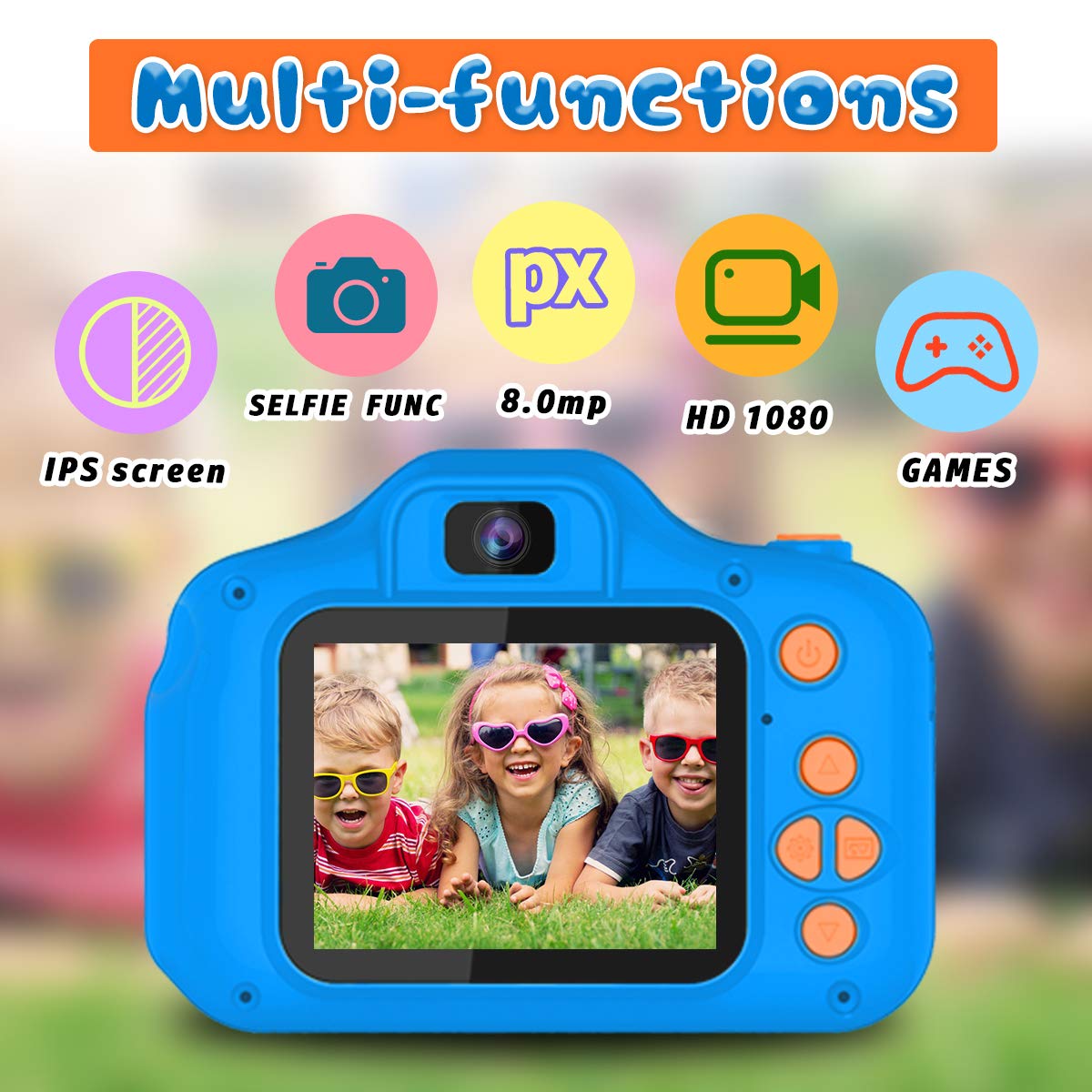 Seckton Upgrade Kids Selfie Camera dual camera enables quick picture taking and videos