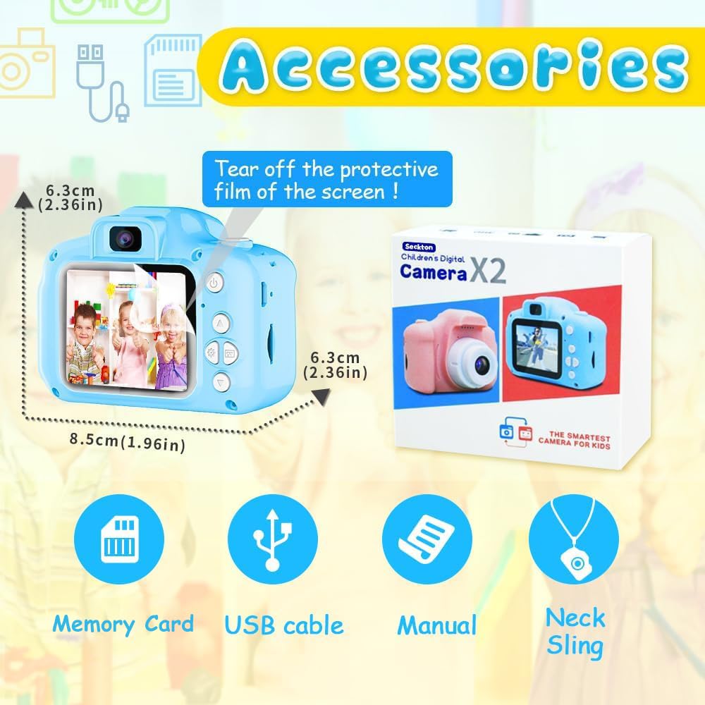 Seckton Upgrade Kids Selfie Camera safe durable shell protects little hands