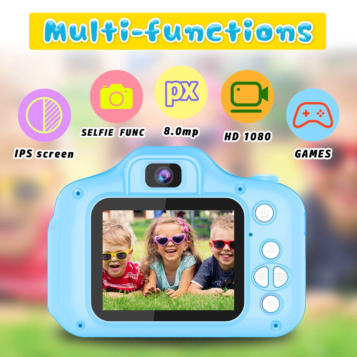 Seckton Upgrade Kids Selfie Camera side view highlighting portable design