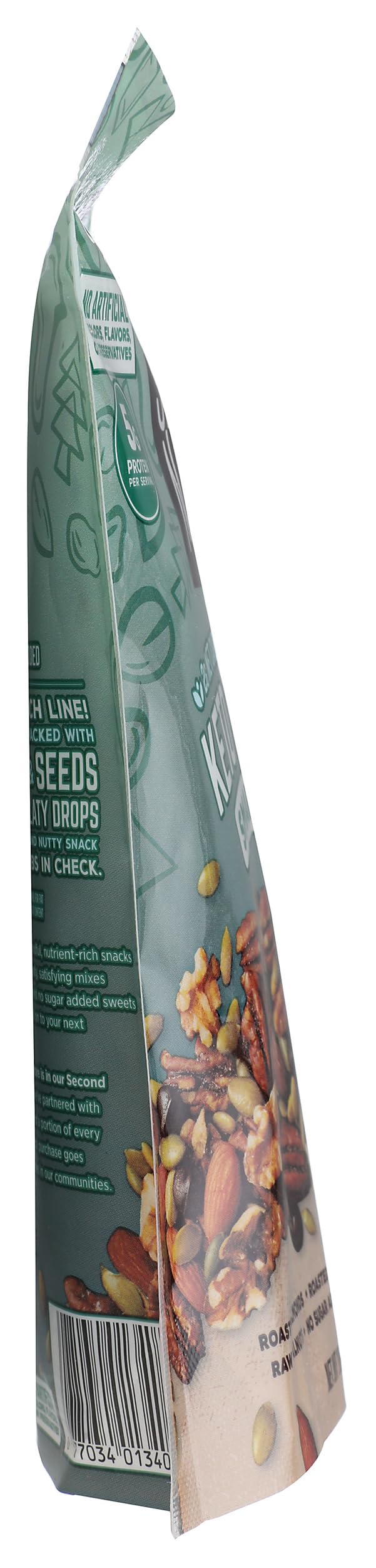 Second Nature Keto Crunch dark chocolate drops providing balanced sweetness.