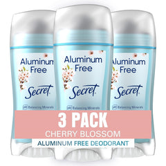 Secret aluminum-free deodorant women three-pack front view for everyday freshness