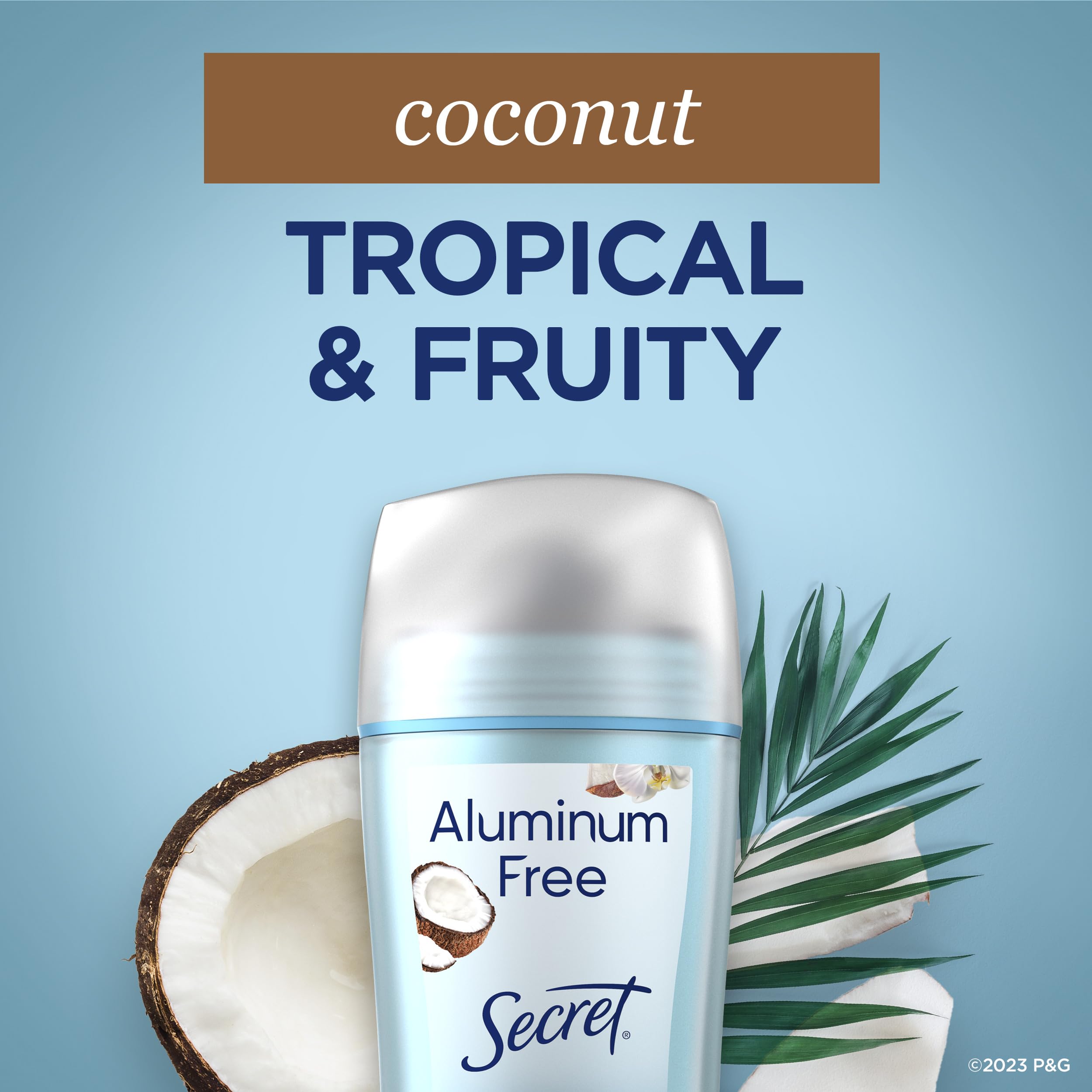 Secret aluminum-free deodorant paraben-free packaging highlights clean ingredients