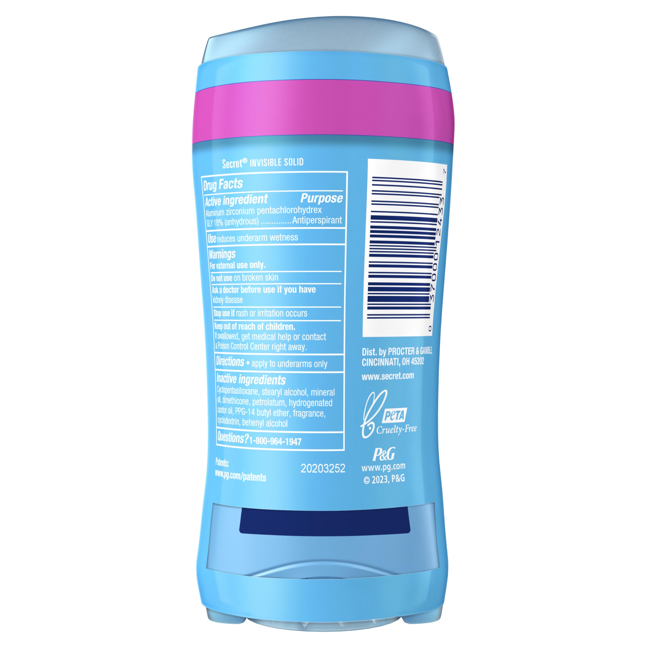 Secret Invisible Solid front view reinforces brand identity and scent confidence.