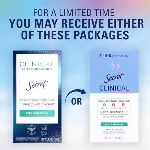 Secret Clinical Strength triple-pack packaging highlighted for value and convenience.