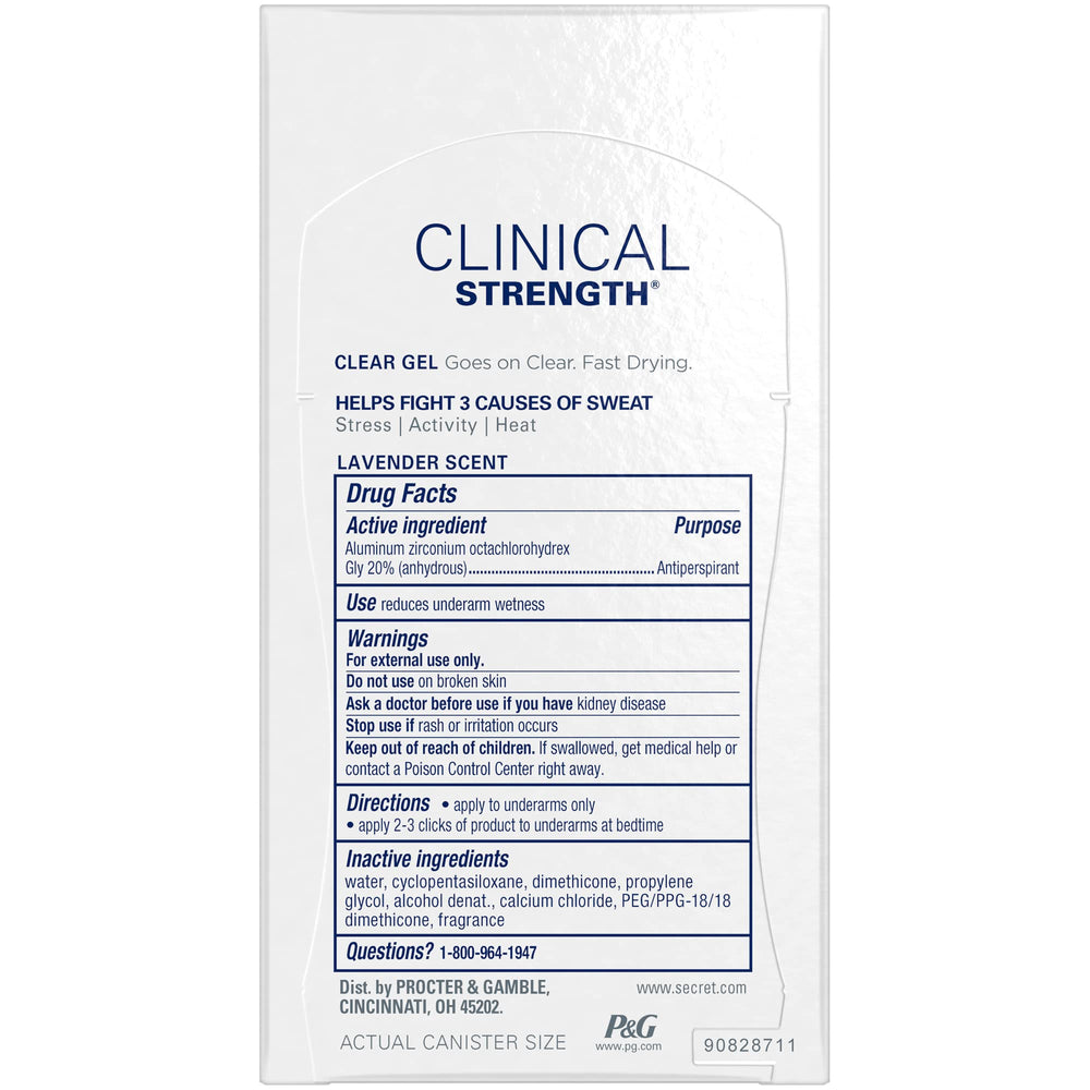 Secret Clinical Strength Clear Gel applies smoothly for comfortable, fast-drying protection