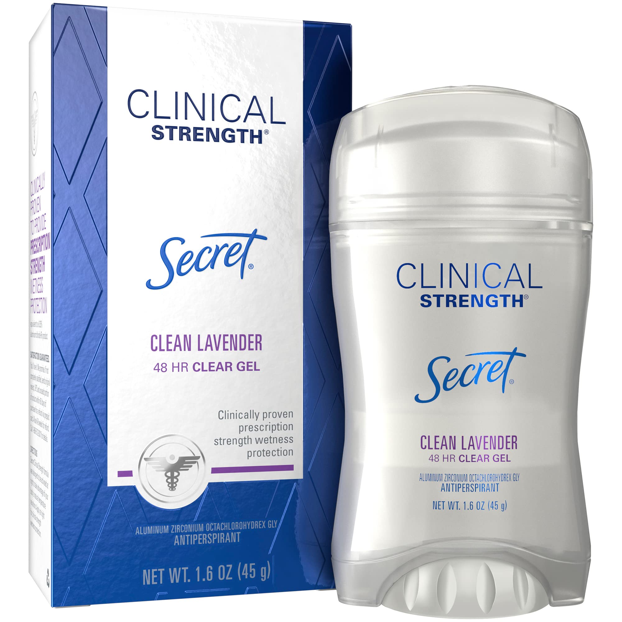 Secret Clinical Strength Clear Gel bottle shown for dry wear during busy days