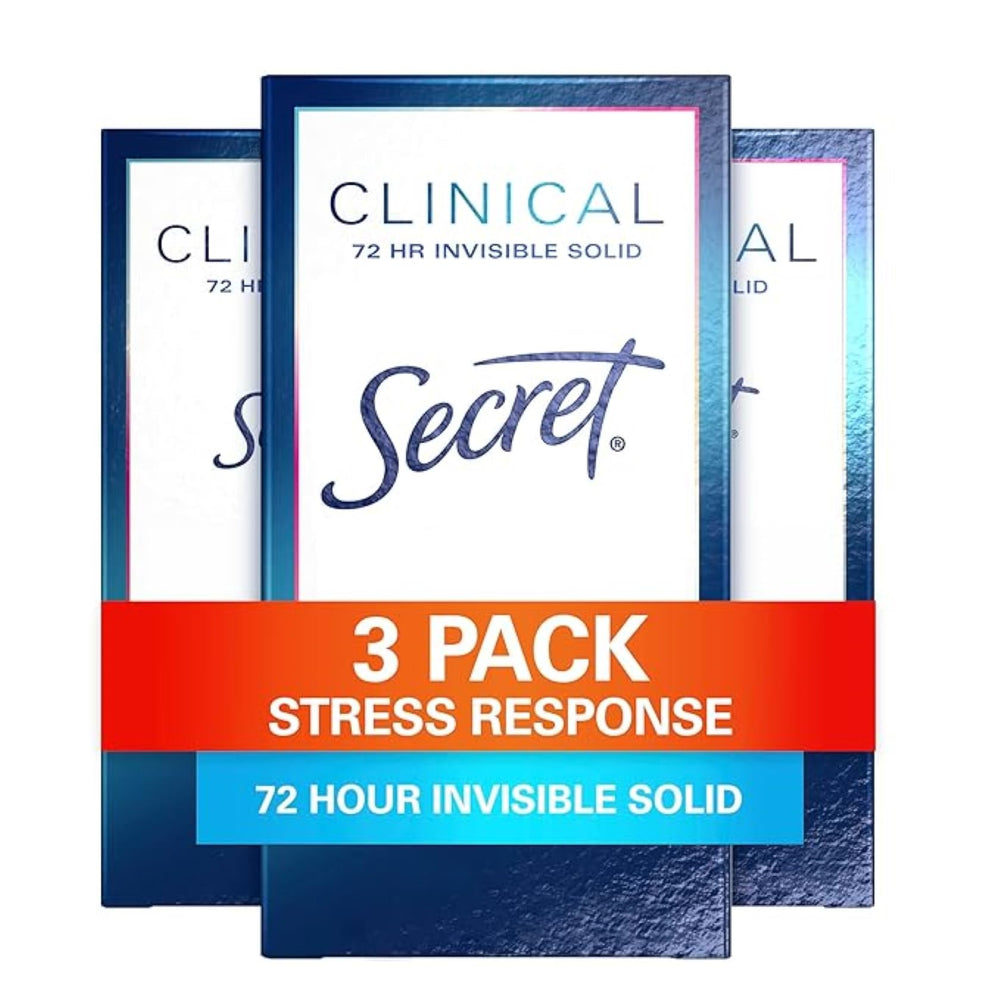 Secret Clinical Strength deodorant stick application for everyday dryness and discreet protection.