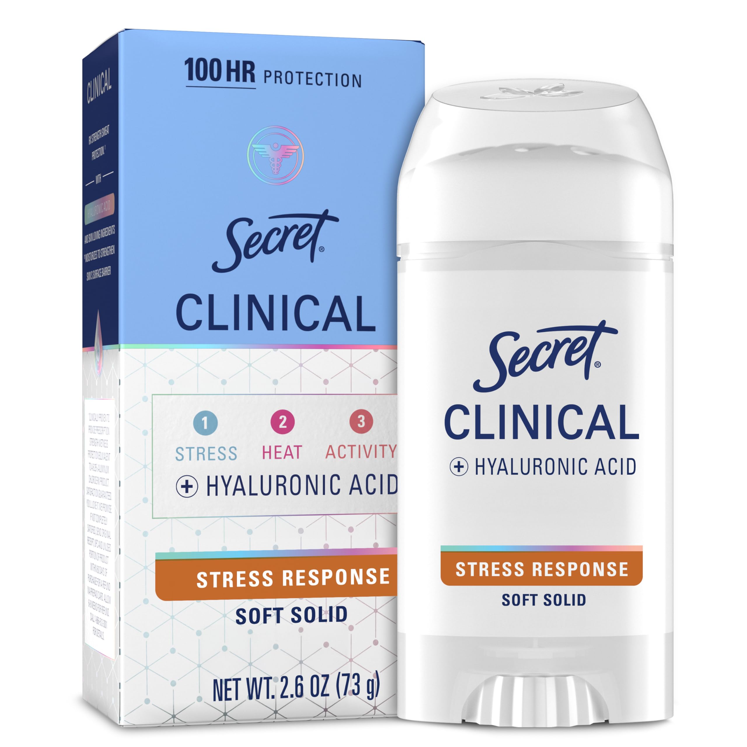 Secret clinical-strength soft-solid application demonstrates smooth glide and long-lasting protection.