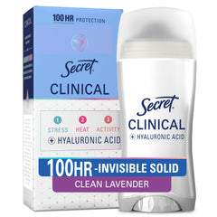 Secret Clinical Strength Women front view, invisible solid protection for everyday confidence