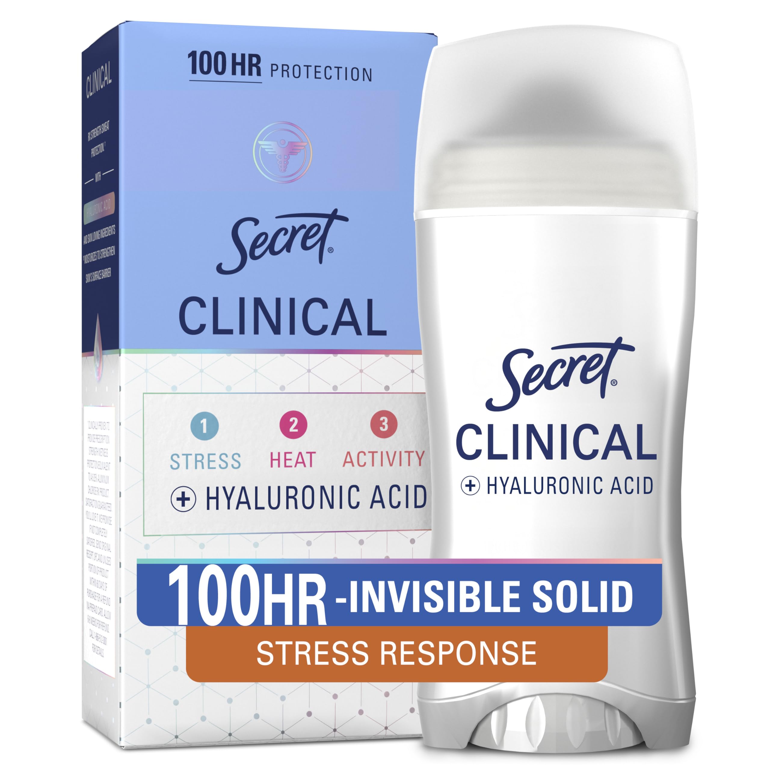 Secret Clinical Strength underarm application showing invisible protection.