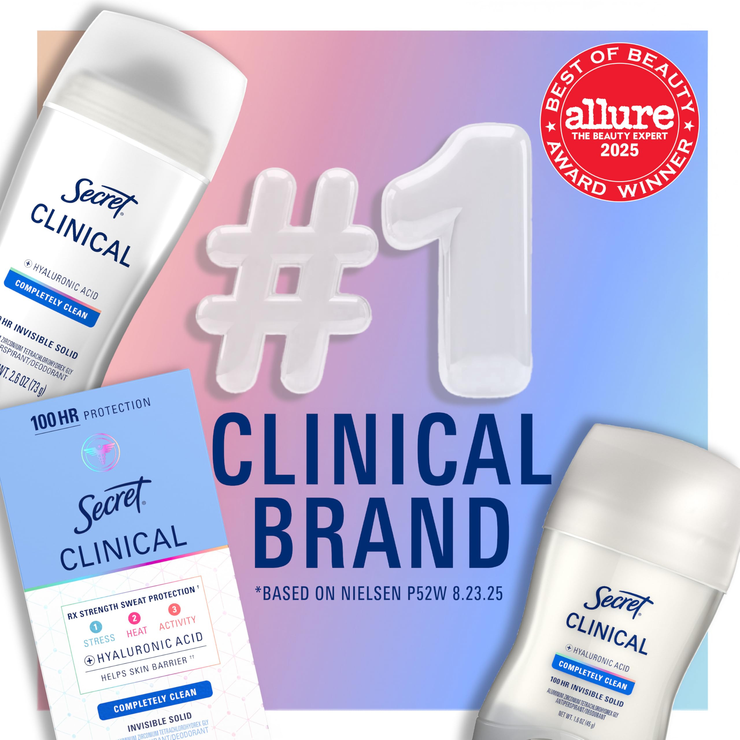 Secret Clinical Strength Women packaging box, travel-friendly 2.6 oz size