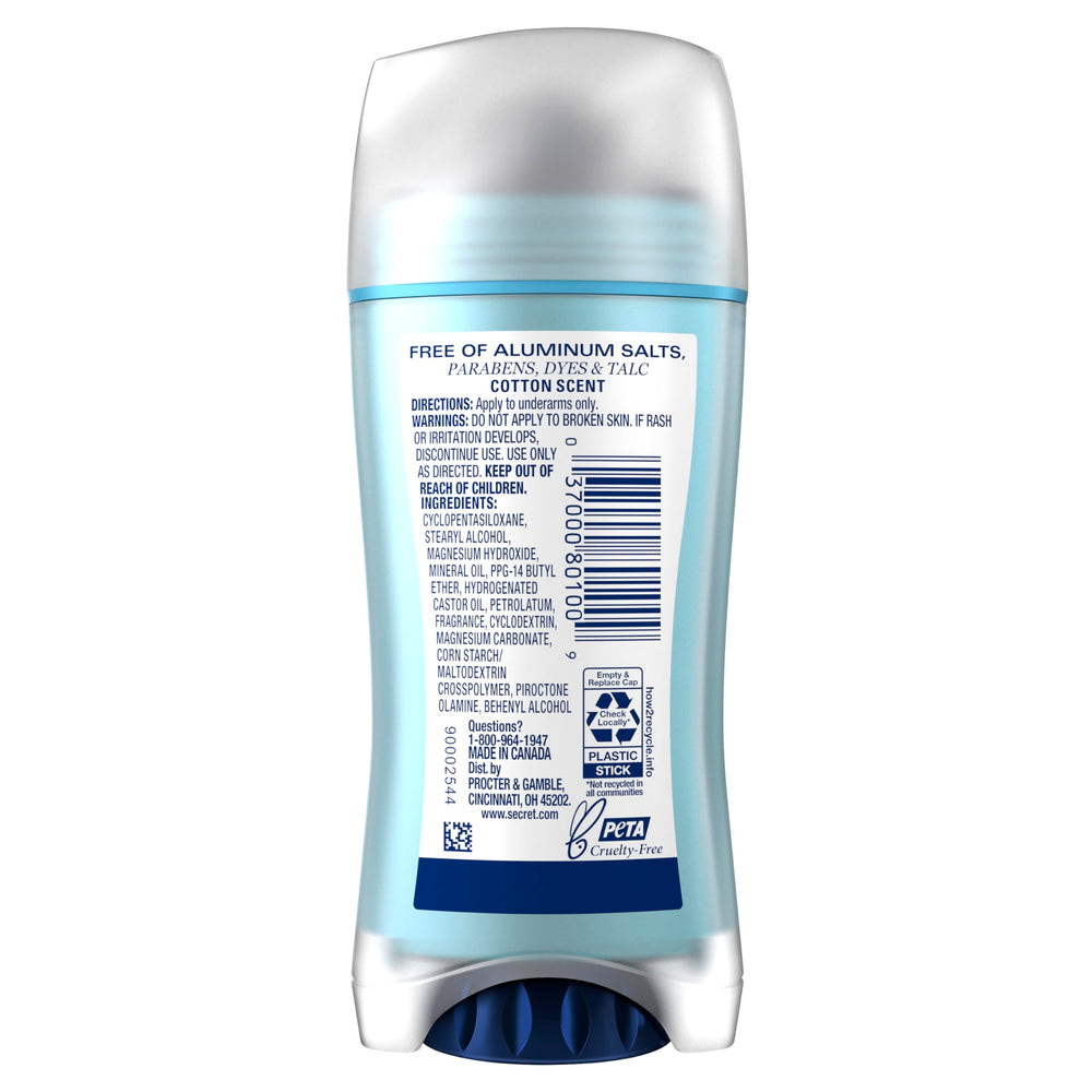2.4 oz Secret deodorant size indicator beside package