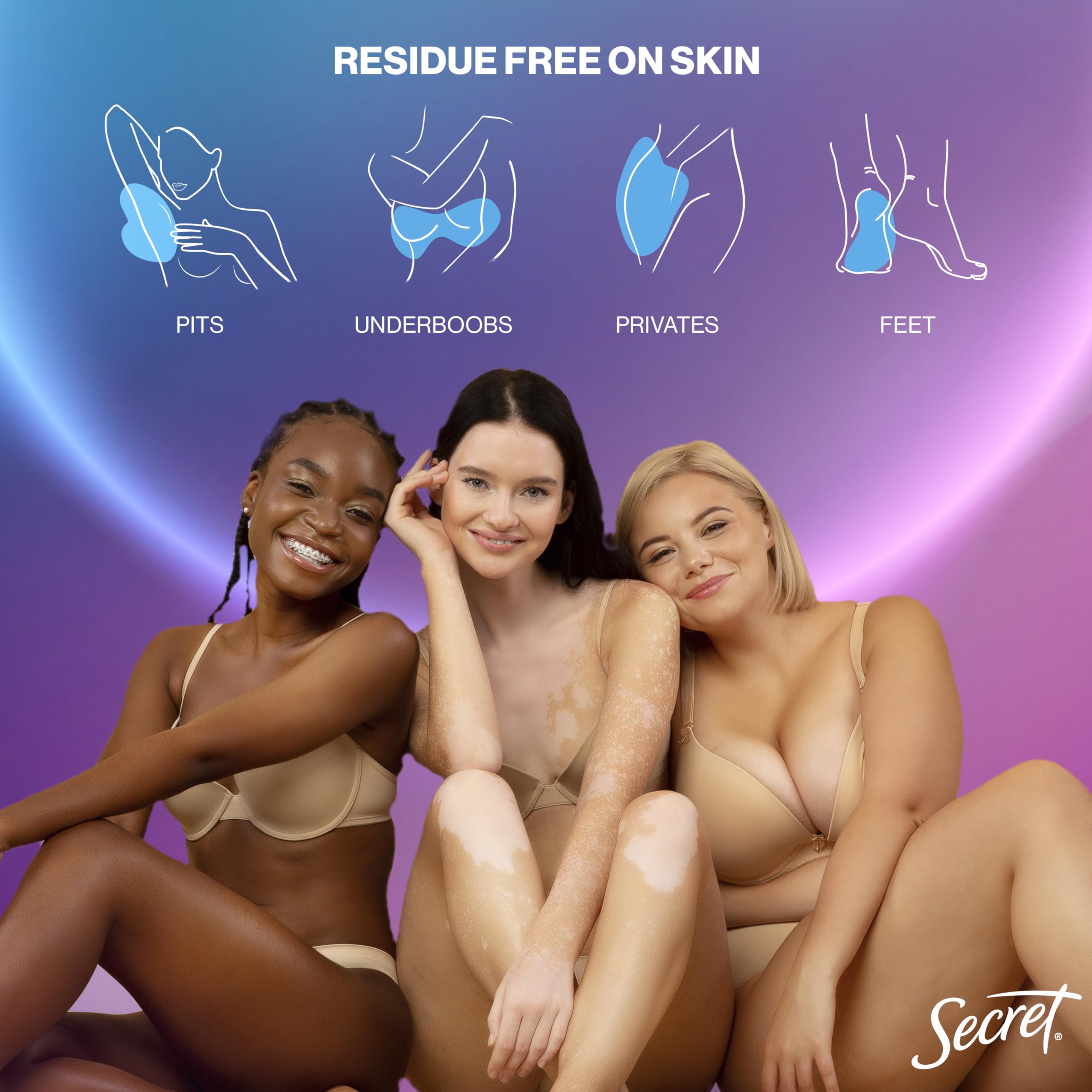 Secret Dermatologist-tested formula designed for sensitive skin