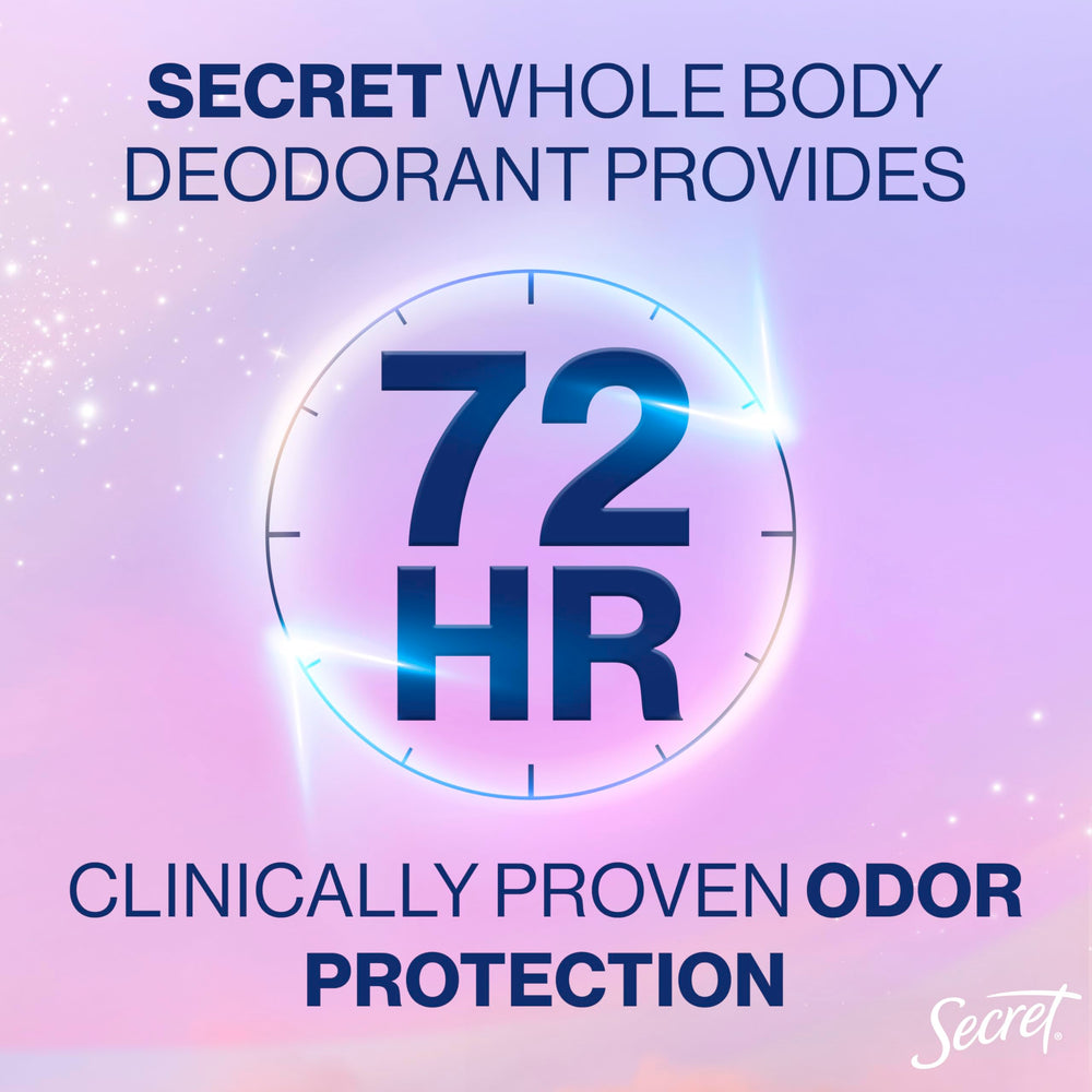 Secret aluminum-free formula highlights 72-hour odor protection in daily activities
