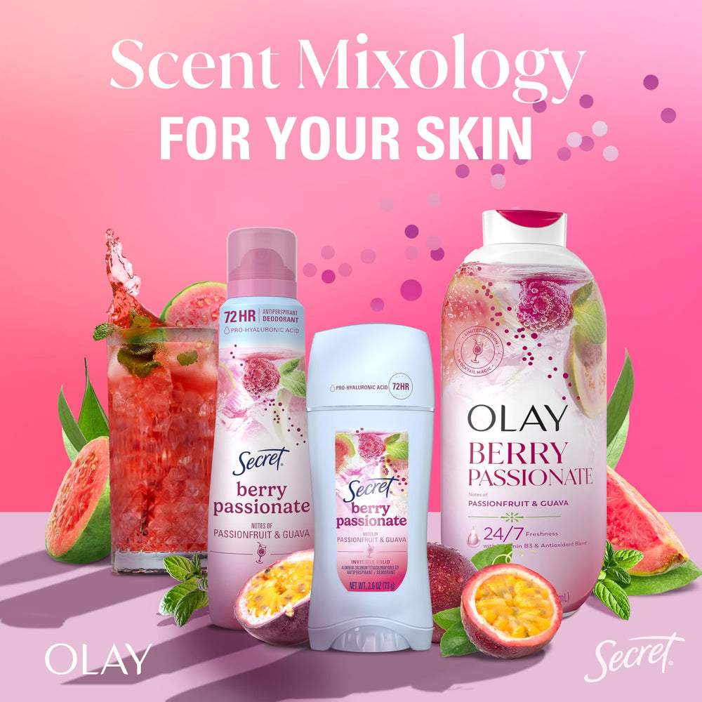 Secret 72hr freshness graphic suggests long-lasting protection throughout the day.