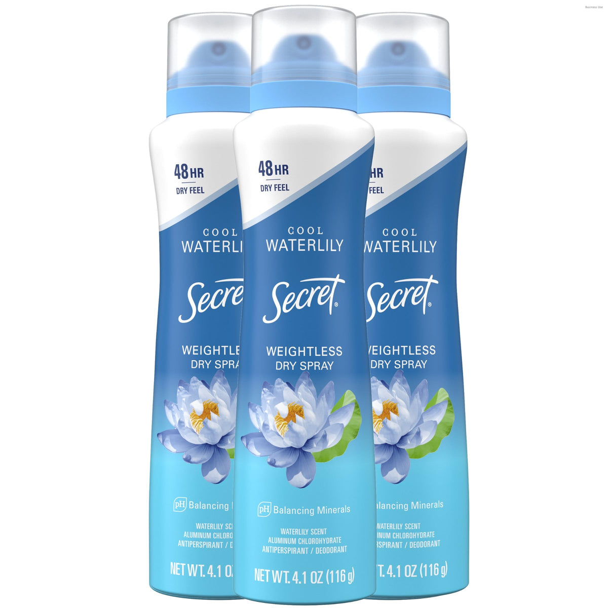 Secret Dry Spray bottle demonstrates lightweight, quick-dry protection for daily use