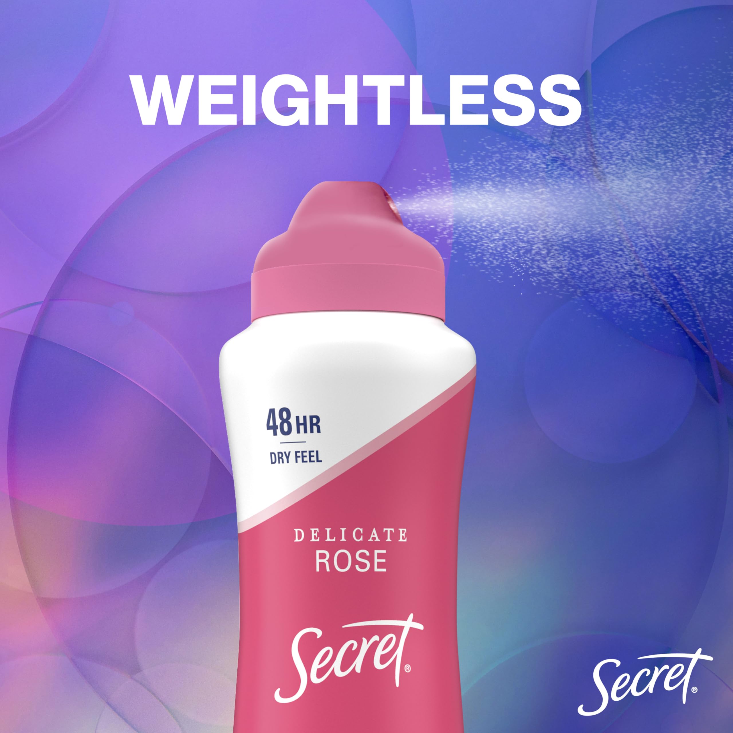 Secret Dry Spray with minerals for pH-balanced care.