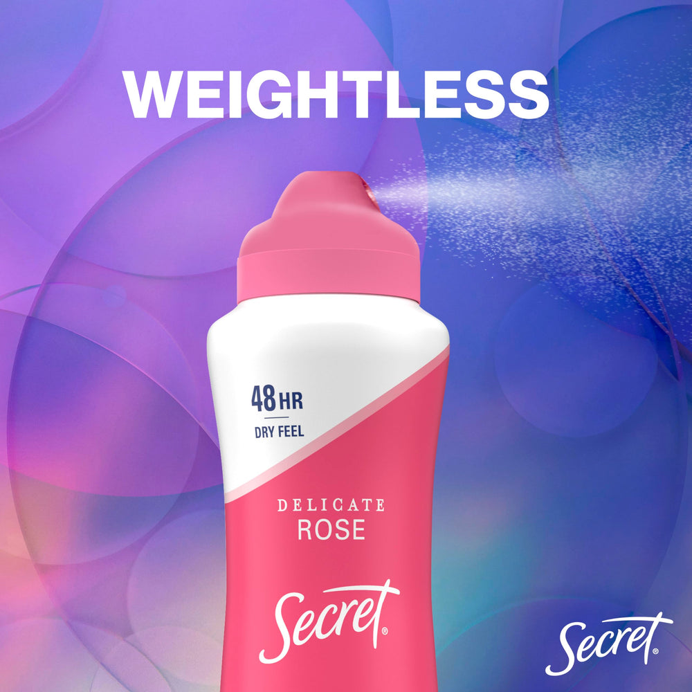 Secret Dry Spray with minerals for pH-balanced care.