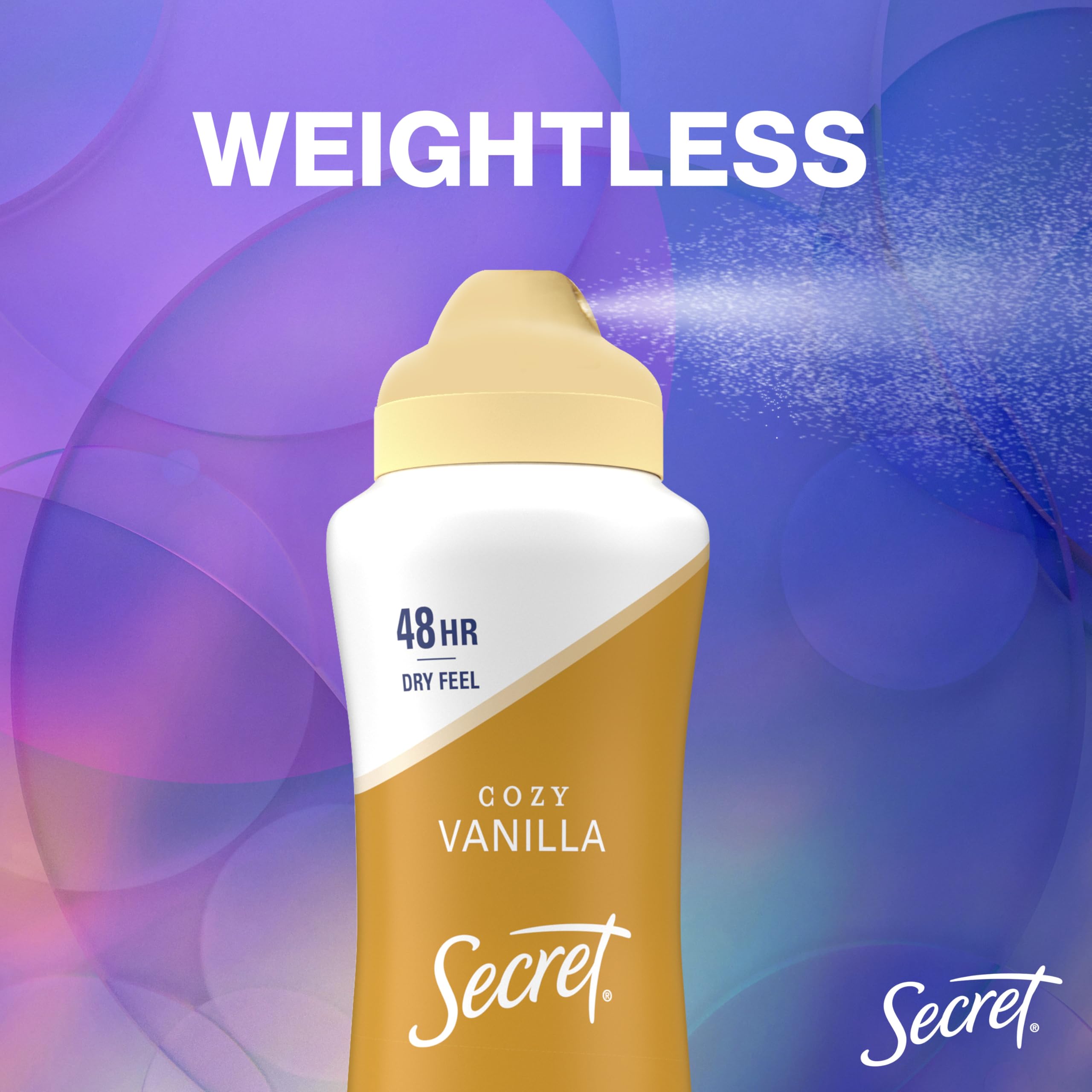 Secret Dry Spray highlighting pH-balancing minerals for skin comfort