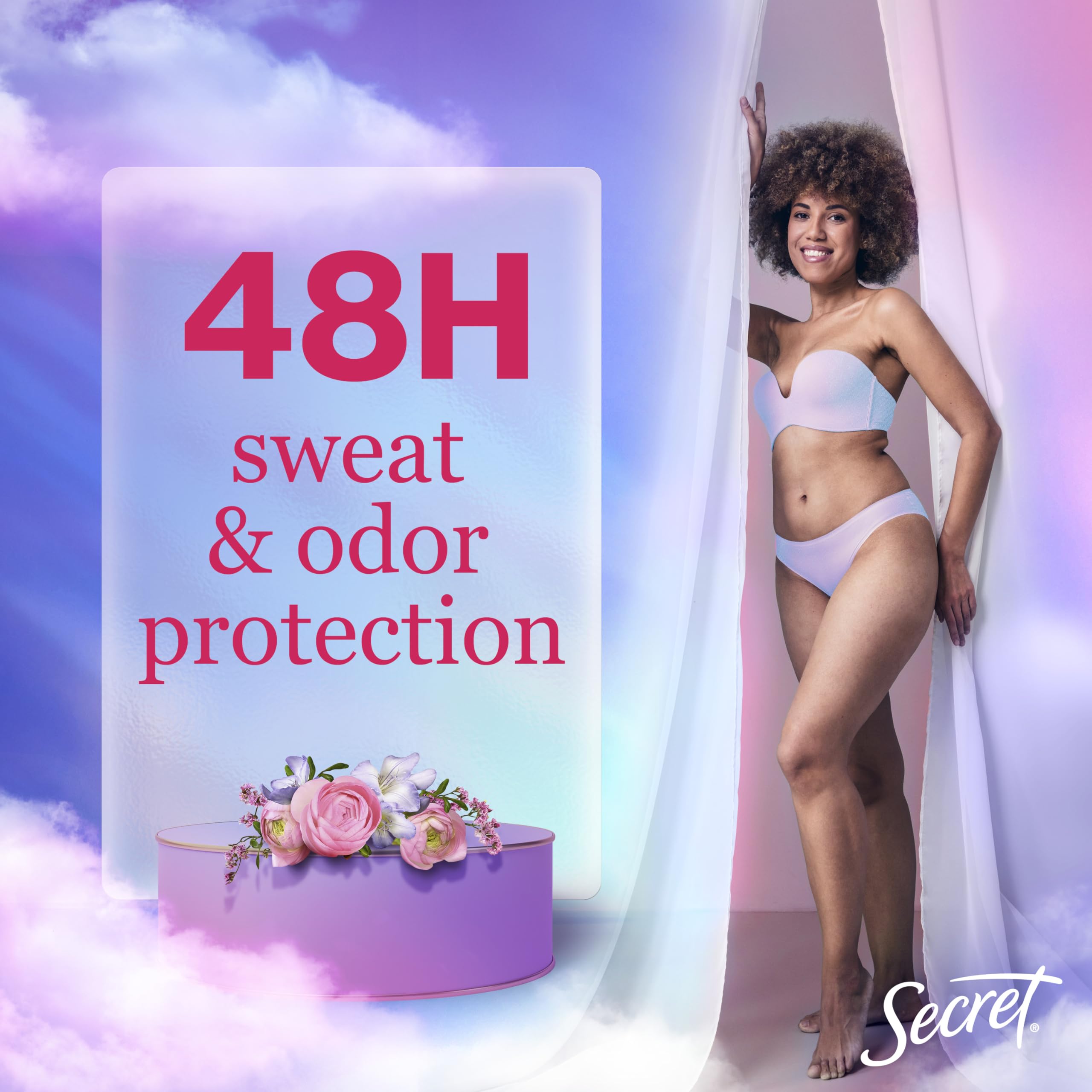 Secret Dry Spray demonstrates fast-drying application for active days.