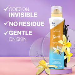 Secret Dry Spray with weightless protection suitable for all-day wear