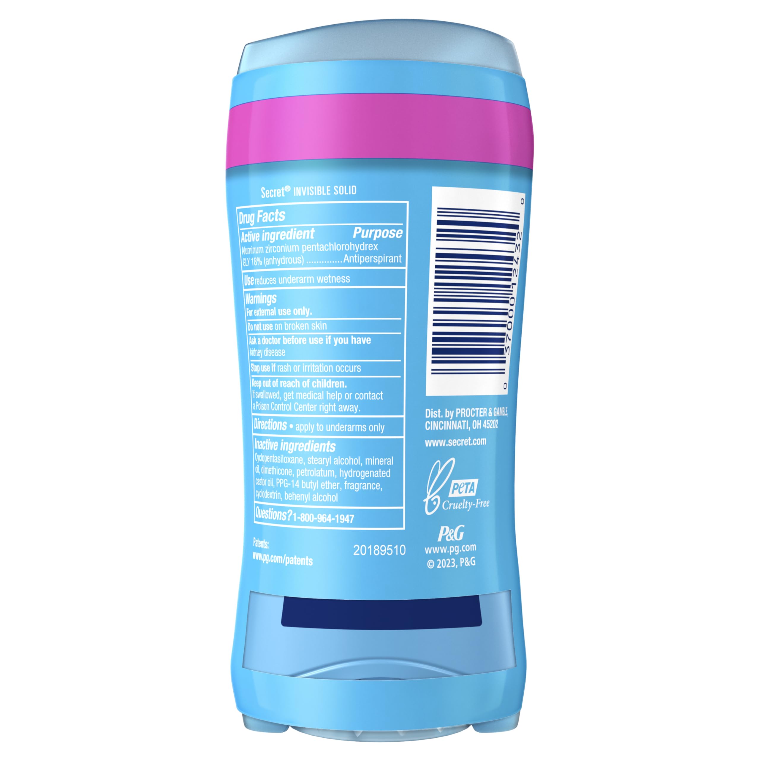 Secret easy-apply stick glides smoothly for quick refreshment.