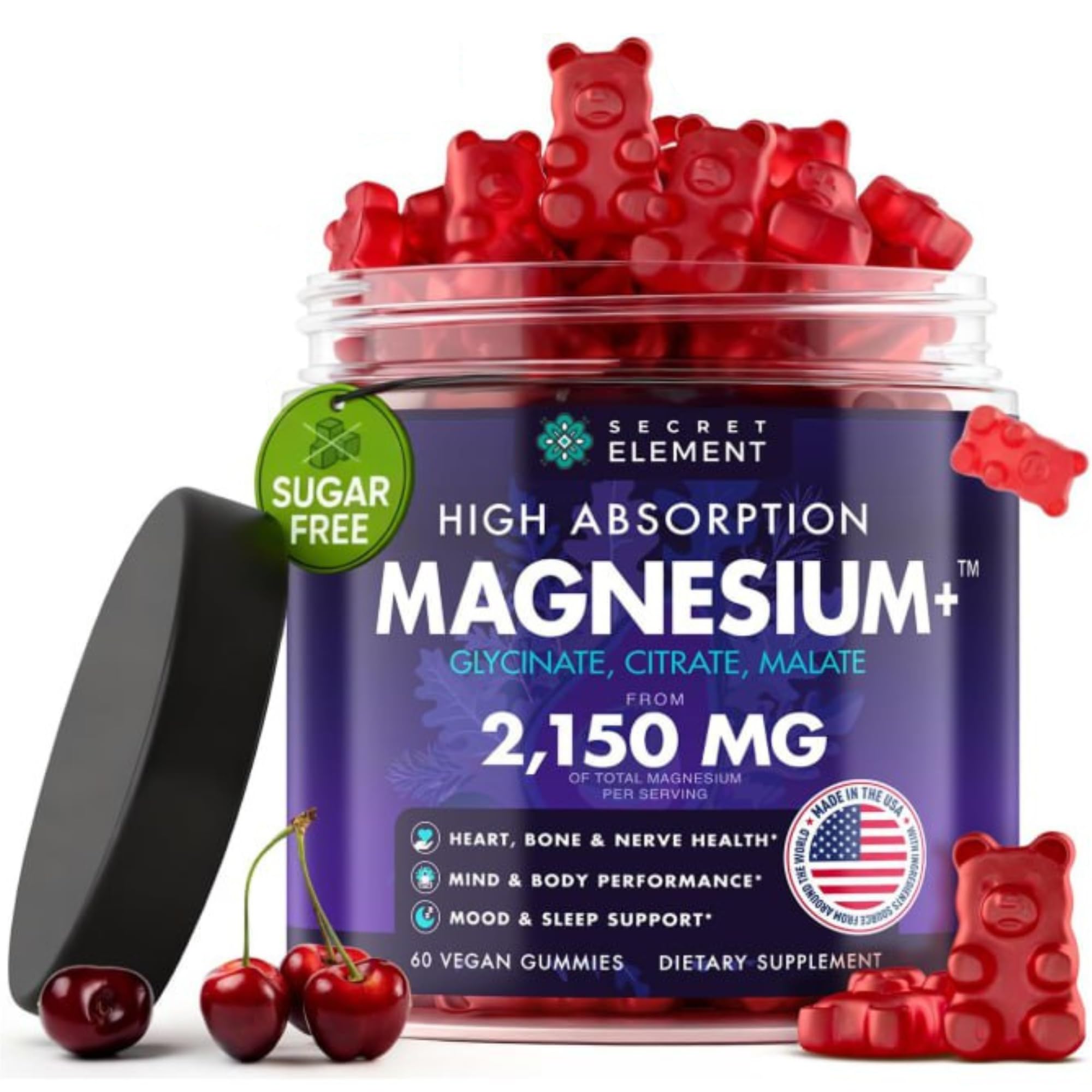 Secret Element Magnesium Gummies bottle for easy daily wellness.