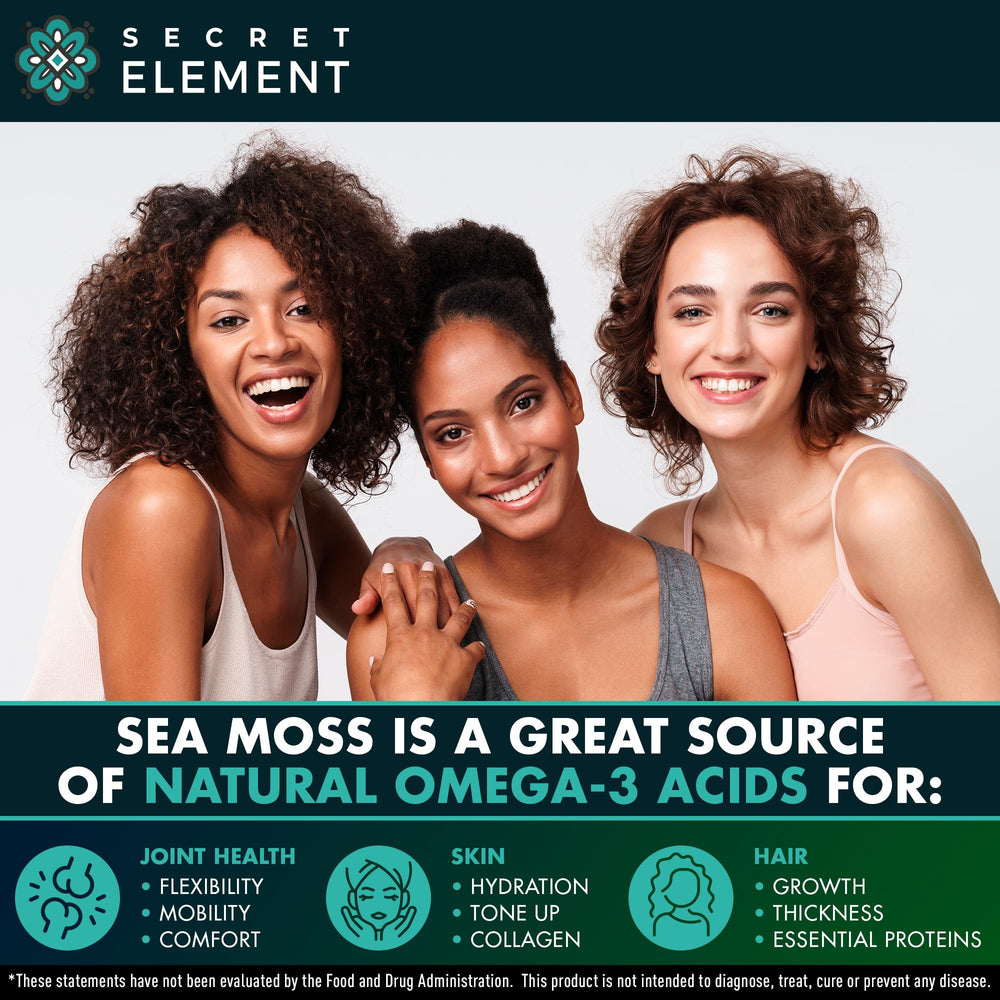 Secret Element Sea Moss Capsules bladderwrack component visible for balanced routine